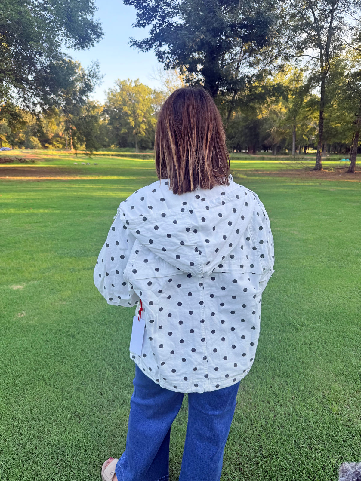Polka Dot Hooded Utility Jacket - RJ1138