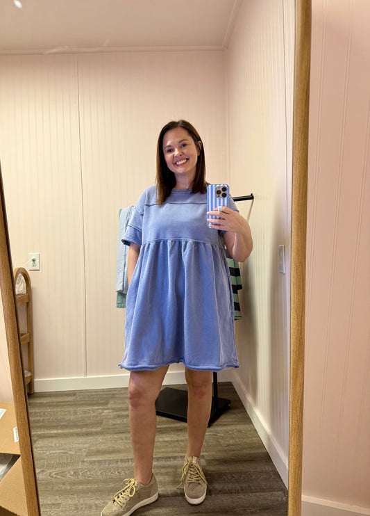 Washed french terry dress