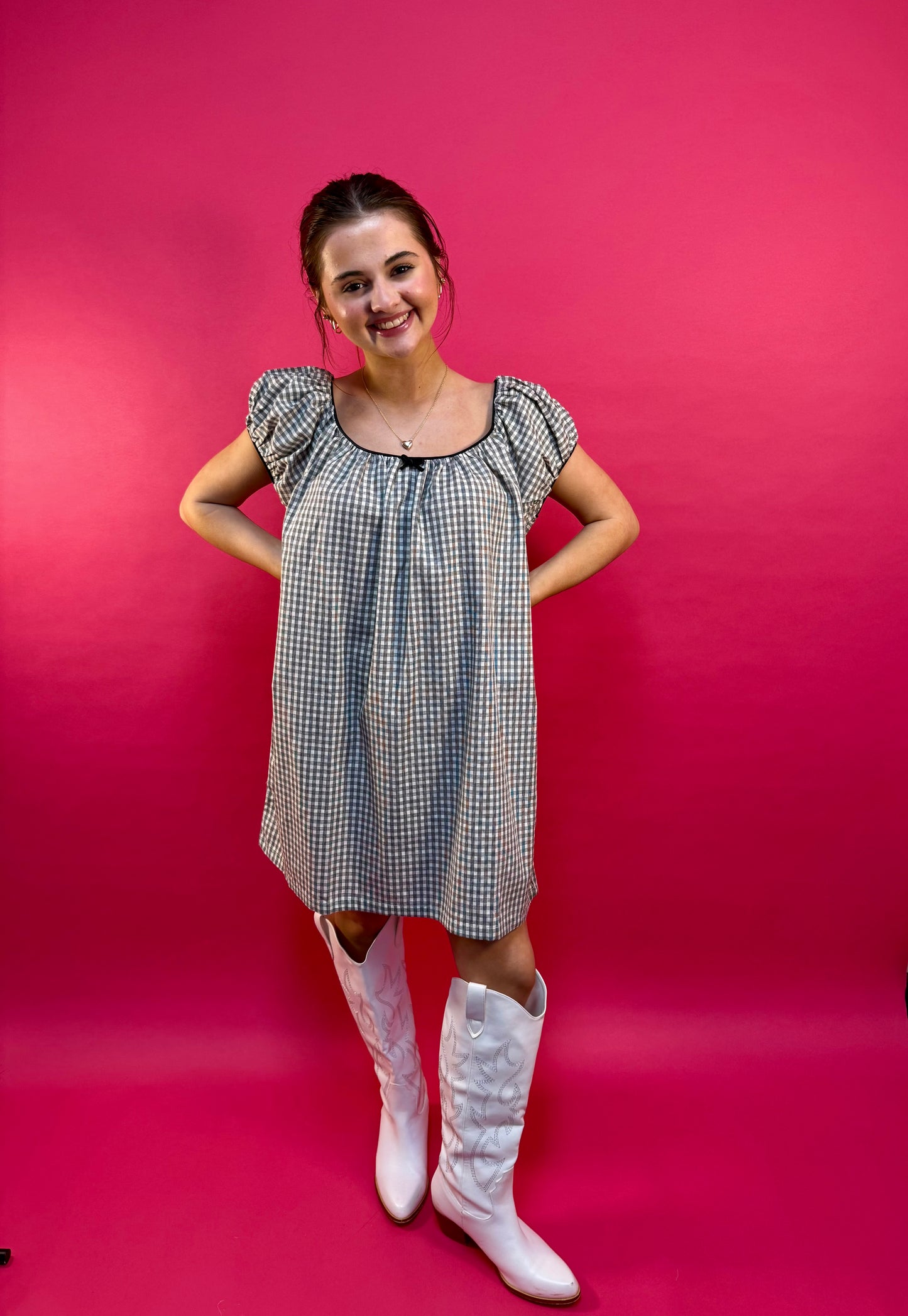 Gingham Babydoll Dress