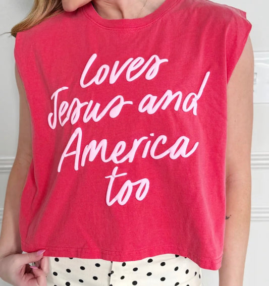 Crop Tank Loves Jesus