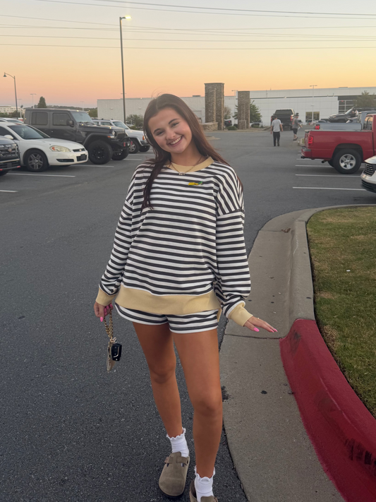 Charcoal Stripe Set