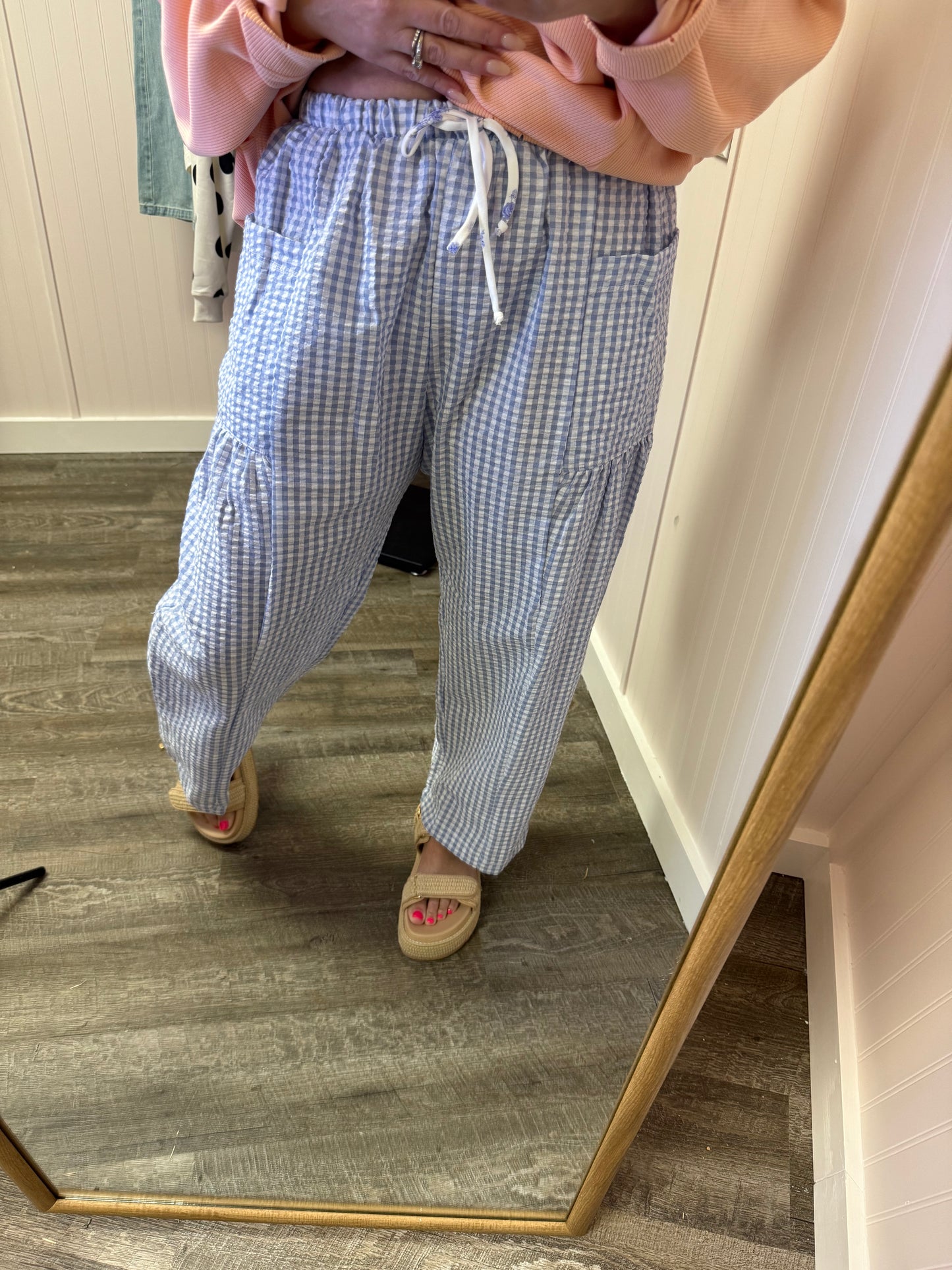Seer sucker gingham pants